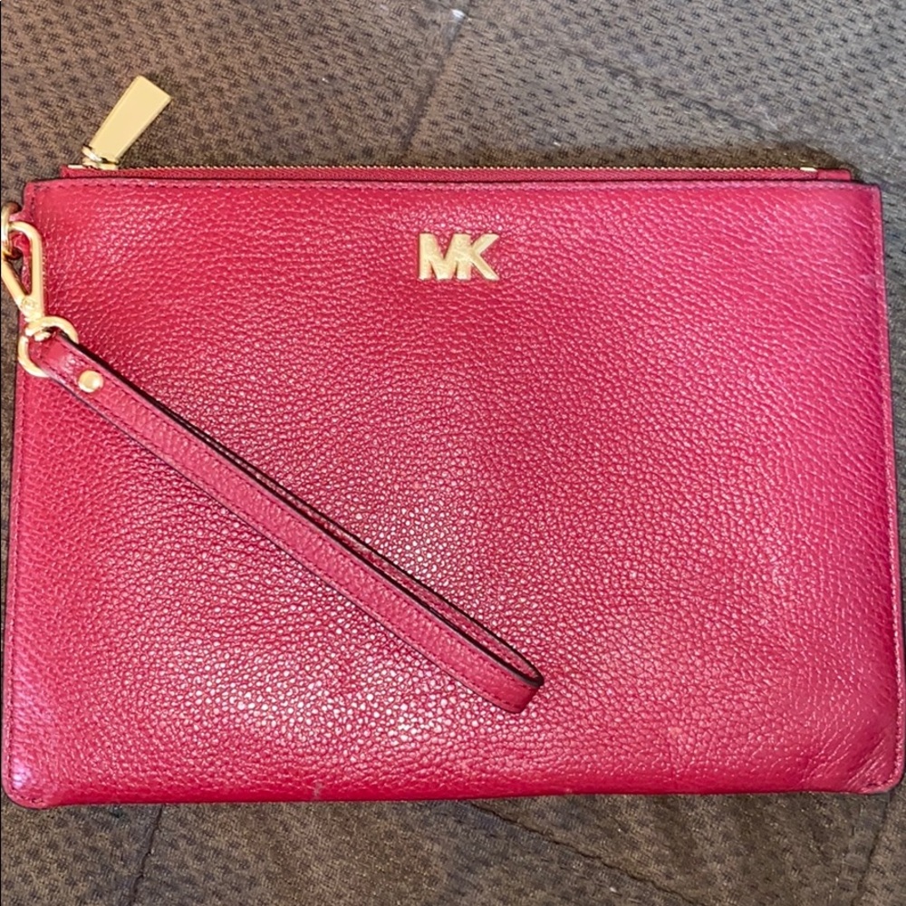 Michael Kors Dark Red Large Wristlet/ Bag